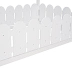 {Slats are not included}Twin Size Wood Bed House Bed Frame with Fence,for Kids,Teens, Girls,Boys {White}{OLD SKU:WF194274AAK} - Grand Goldman Shop