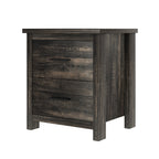 4PCS Bedroom Sets, Wooden Queen Size Bed Frame with Storage Headboard and Charging Station, 2 Nightstands with 2 Drawers, 1 Dresser with 5 Drawers, Antique Gray - Grand Goldman Shop