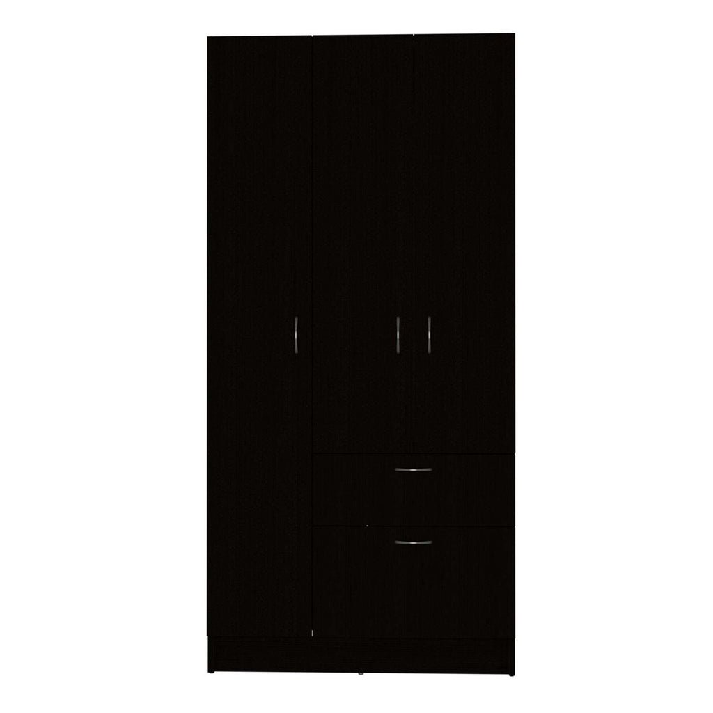 Primavera Armoire, Double Door Cabinets, One Drawer, Metal Rod, Five Shelves -Black / White - Grand Goldman Shop