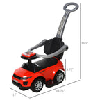 Aosom 2 In 1 Push Cars for Toddlers Kid Ride on Push Car Stroller Sliding Car with Horn Music Light Function Secure Bar Ride 
