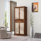 4 Door Cabinet with 1 Drawer, with 4 Adjustable Inner Shelves, Storage Cabinet - Grand Goldman Shop