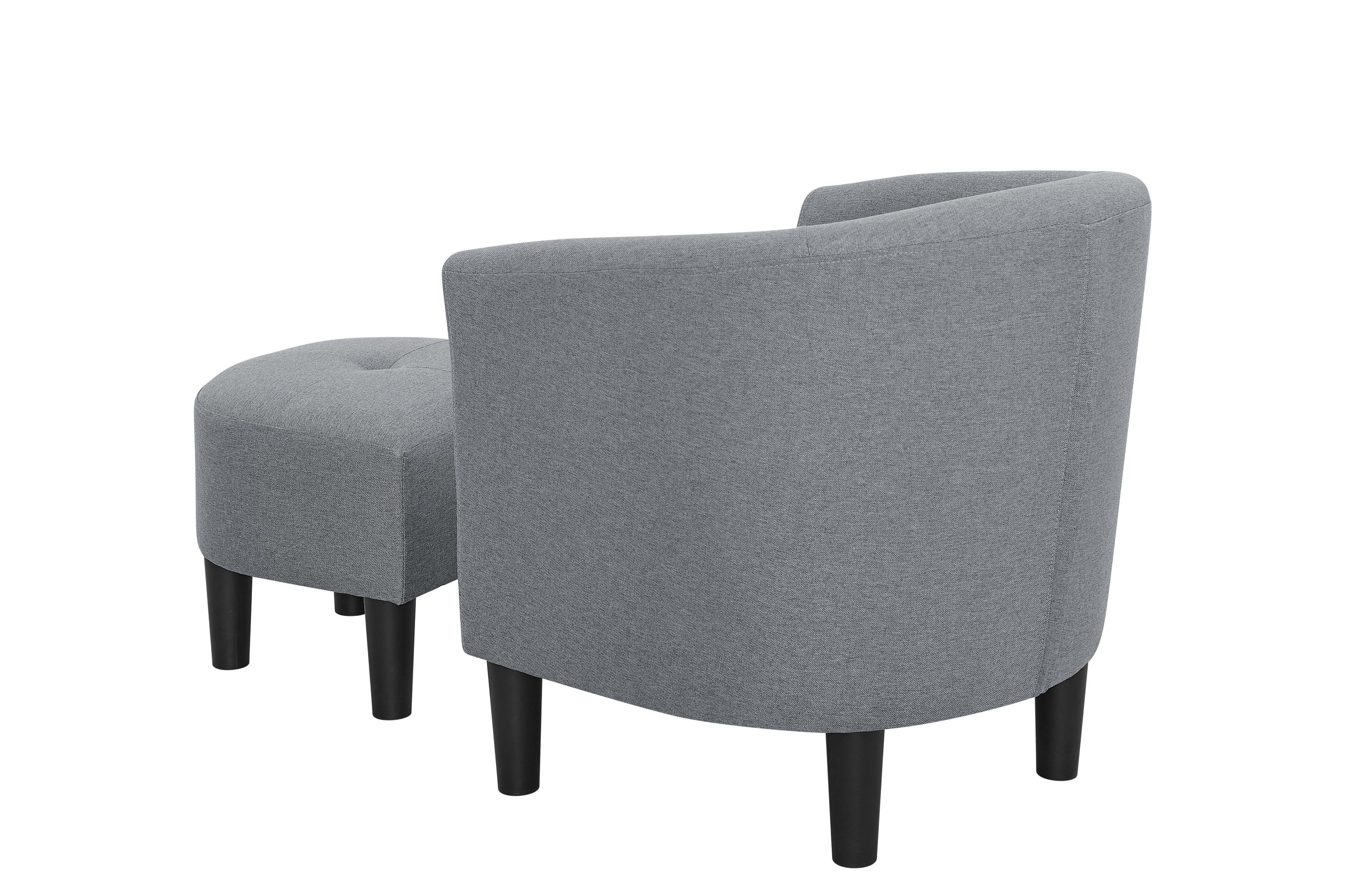 Moss 25.5' Wide Polyester Barrel Chair and Ottoman - Grand Goldman Shop