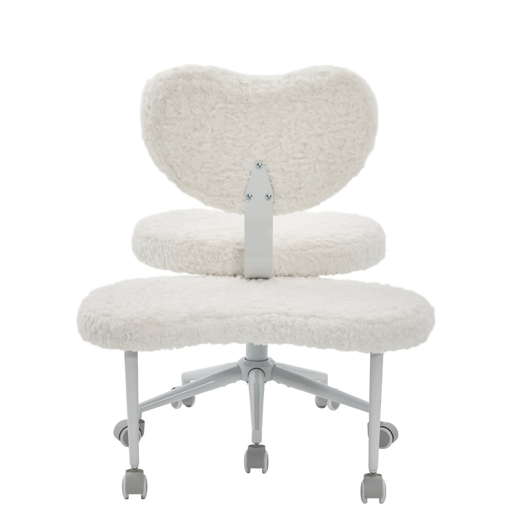 Artificial rabbit hair Meditation Chair Plus, Cross Legged Chair with Wheels, ADHD Chair, Criss Cross Desk Chair with Lumbar 