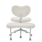 Artificial rabbit hair Meditation Chair Plus, Cross Legged Chair with Wheels, ADHD Chair, Criss Cross Desk Chair with Lumbar 