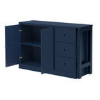 U_STYLE 89.7''Wooden Sideboard with Extendable Table,Multifunctional Storage Cabinet with 2 Doors and 3 Drawers,for Living Room,Study,Foyer and Kitchen - Grand Goldman Shop