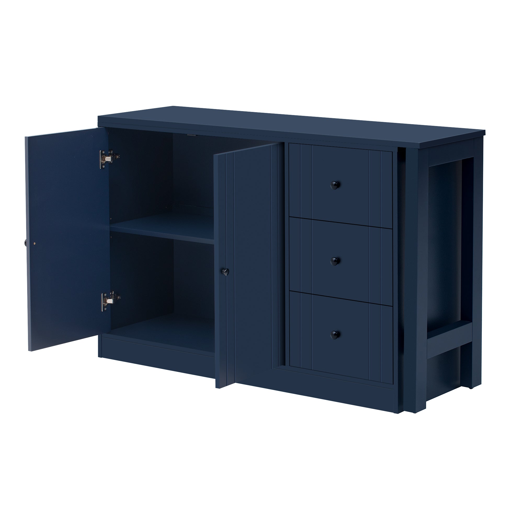 U_STYLE 89.7''Wooden Sideboard with Extendable Table,Multifunctional Storage Cabinet with 2 Doors and 3 Drawers,for Living Room,Study,Foyer and Kitchen - Grand Goldman Shop