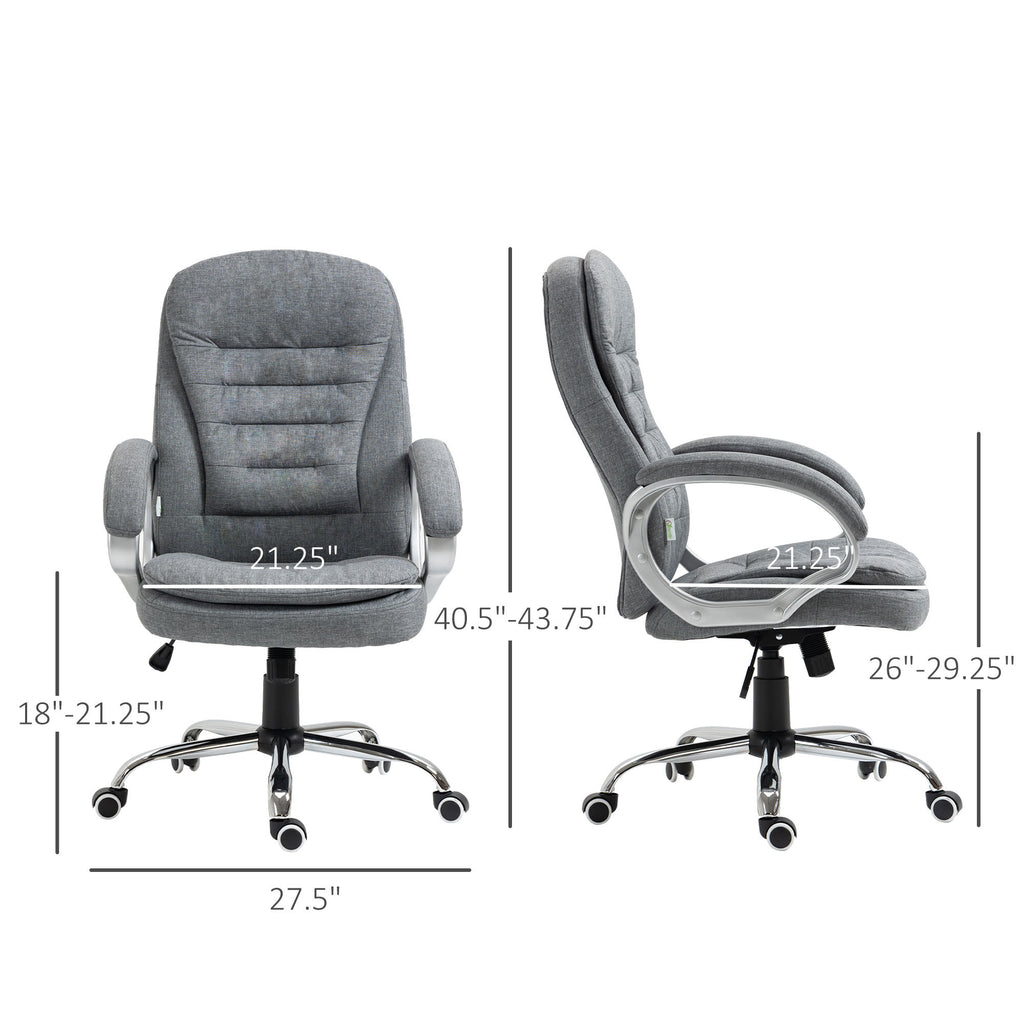High Back Home Office Chair Executive Computer Chair with Adjustable Height,  Gray - Grand Goldman