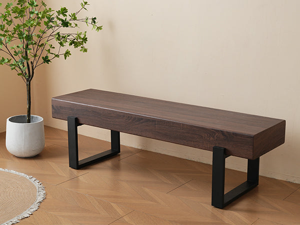 59' Dining Bench, Farmhouse Indoor Kitchen Table Benches, Bed Bench, Industrial Shoe Bench, Entryway Benches - Grand Goldman Shop