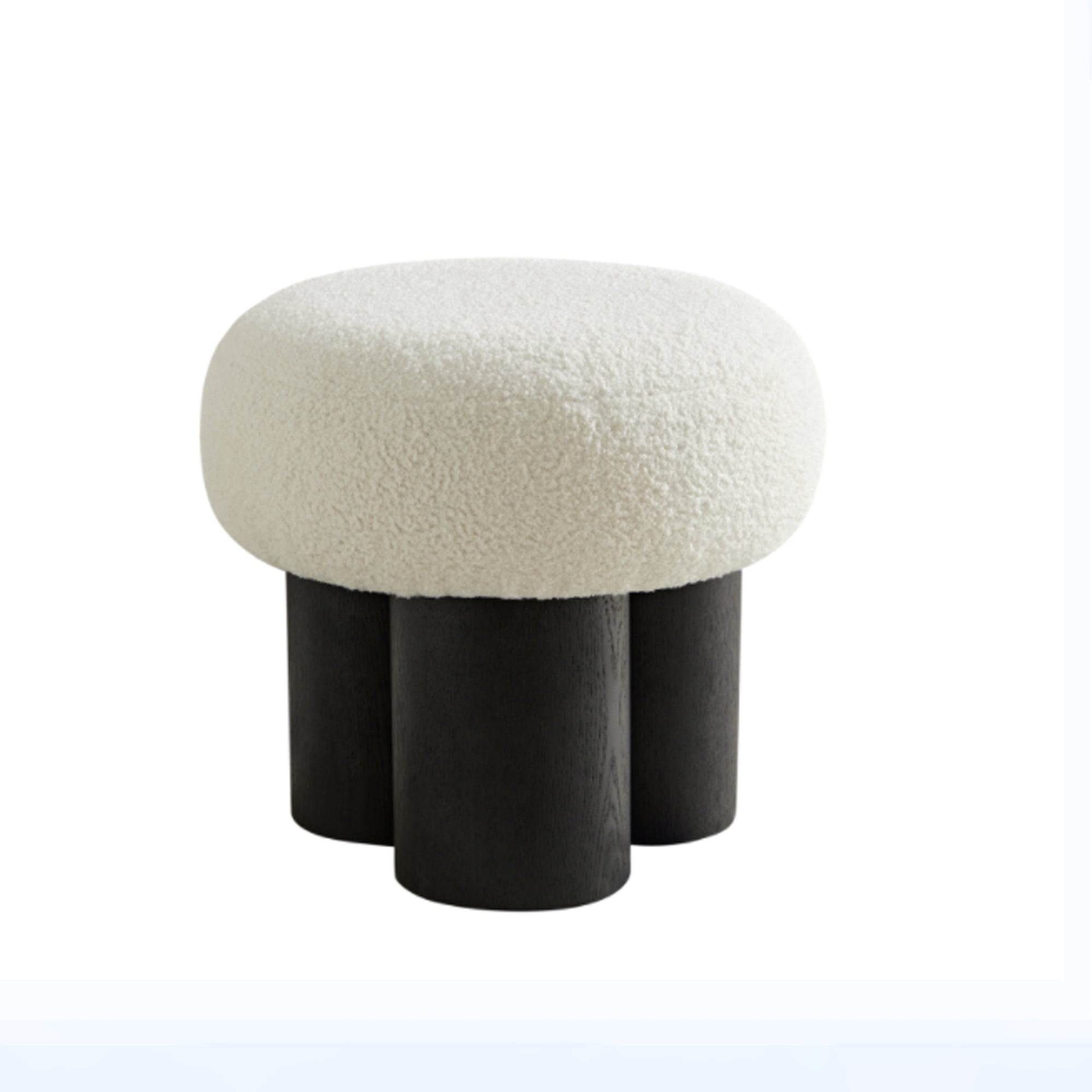 W8017-1 White Lamb Wool Seat with Barrel PVC Pipe and Black Ash Willow - Grand Goldman Shop
