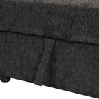 U-shaped Sectional Sofa Pull Out Bed with USB Ports, Power Sockets, Back Pillows & Storage Chaise, Black Chenille, 108.6' - Grand Goldman Shop