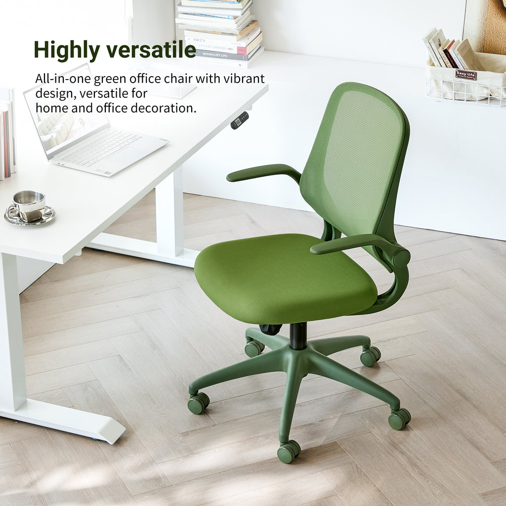 Ergonomic Color Office Chair 350LBS, Home Office, Mesh Back, Integrated Molded Foam, Comfortable Sitting, Flipping Armrest, F