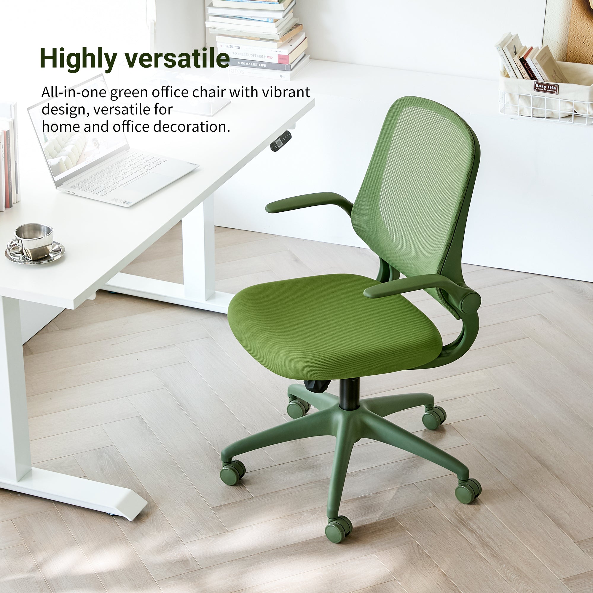 Ergonomic Color Office Chair 350LBS, Home Office, Mesh Back, Integrated Molded Foam, Comfortable Sitting, Flipping Armrest, F