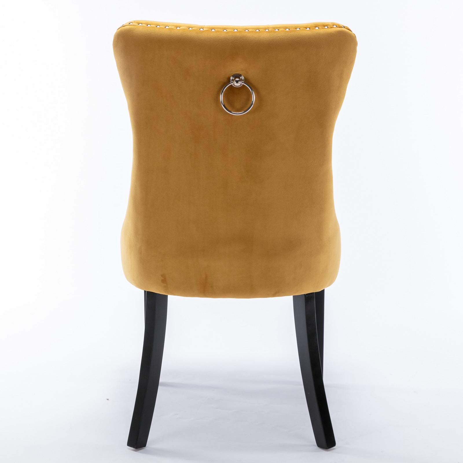 Nikki Collection Modern, High-end Tufted Solid Wood Contemporary Velvet Upholstered Dining Chair with Wood Legs Nailhead Trim 2-Pcs Set,Gloden, SW2001GL - Grand Goldman Shop
