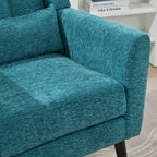 Modern Accent Chair Upholstered Foam Filled Living Room Chairs Comfy Reading Chair Mid Century Modern Chair with Chenille Fabric Lounge Arm Chairs Armchair for Living Room Bedroom (Teal) - Grand Goldman Shop