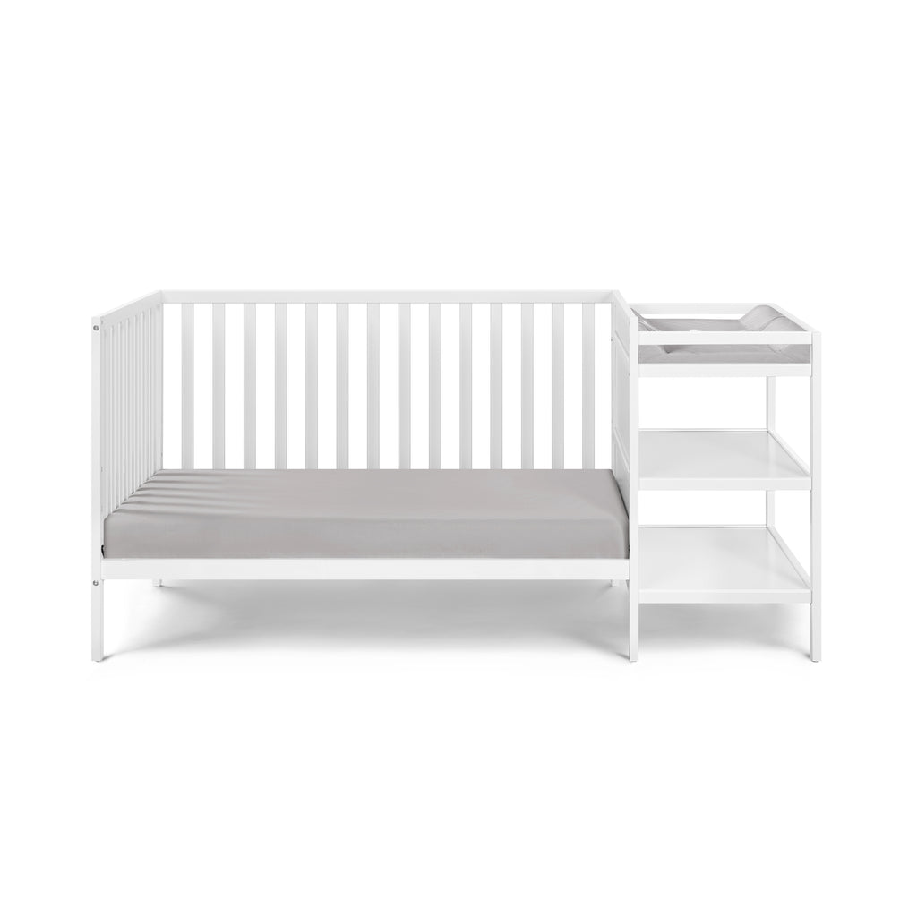 Palmer 3-in-1 Convertible Crib and Changer Combo White - Grand Goldman