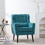 Modern Accent Chair Upholstered Foam Filled Living Room Chairs Comfy Reading Chair Mid Century Modern Chair with Chenille Fabric Lounge Arm Chairs Armchair for Living Room Bedroom (Teal) - Grand Goldman Shop