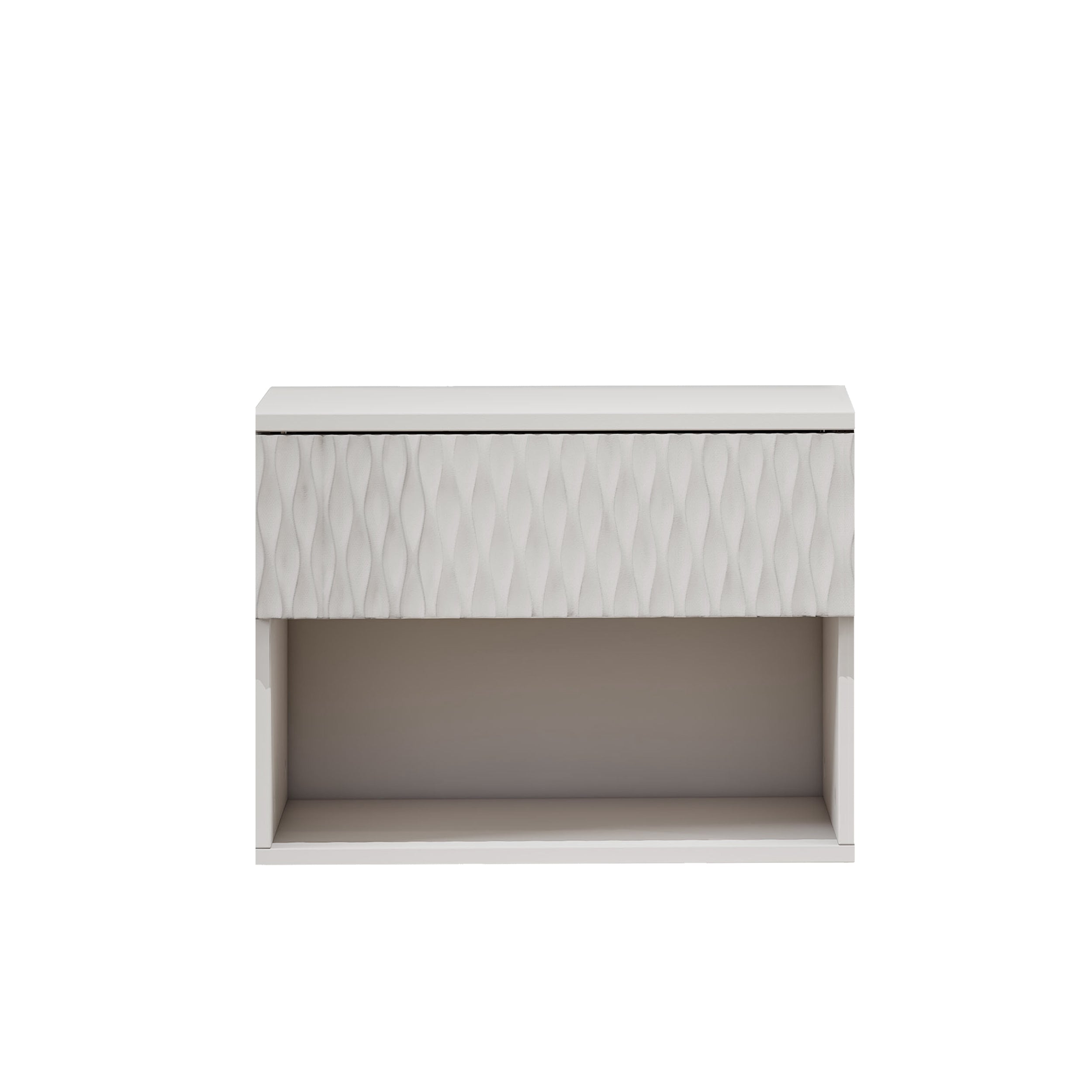 set of 2 nightstand with Modern Wall-Mounted Drawer Cabinet: Open Shelf, 3-Stage Rails, Carved Design, Anti-Wobble, DIY, for Bedroom/Living Room/Office - Grand Goldman Shop