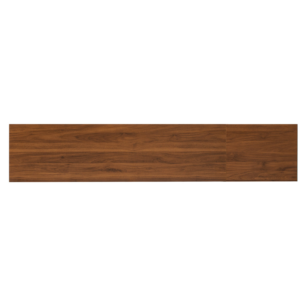 Modern TV Stand for 75-85 inch TVs with Fluted Glass Doors, 2 Drawers, Walnut Solid Wood Legs, 78.7'' L - Grand Goldman Shop