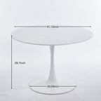 Mid-Century White Tulip Table with Round MDF Top and Metal Pedestal for 4-6 People, Coffee Table, Dining Table - Grand Goldman Shop