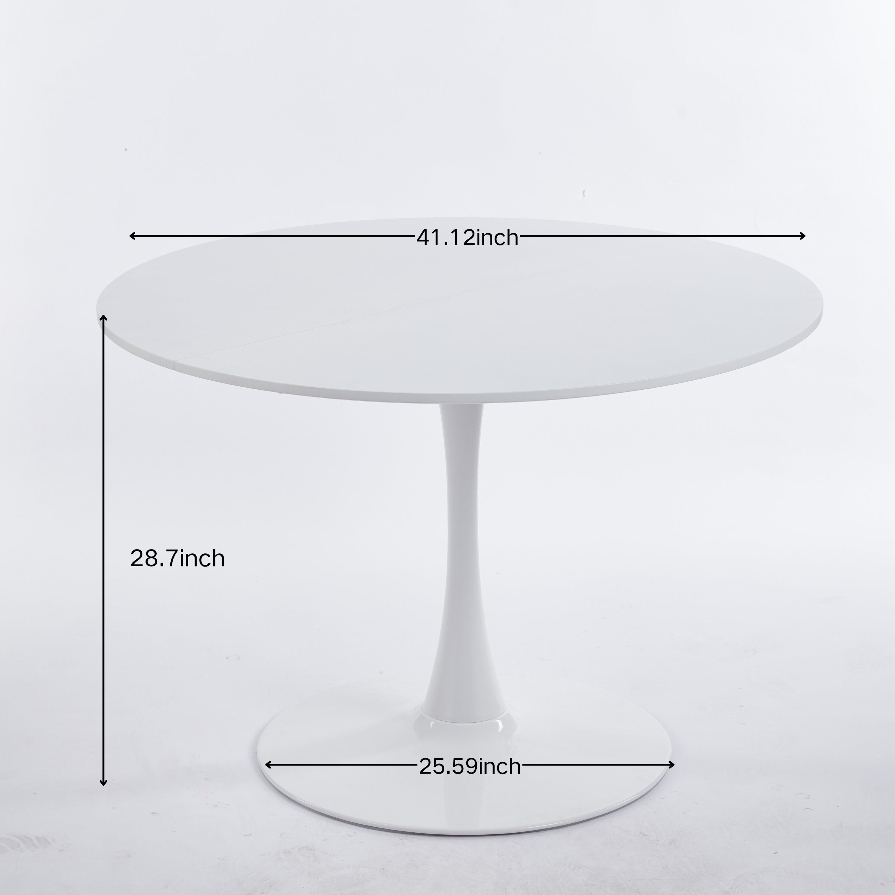 Mid-Century White Tulip Table with Round MDF Top and Metal Pedestal for 4-6 People, Coffee Table, Dining Table - Grand Goldman Shop