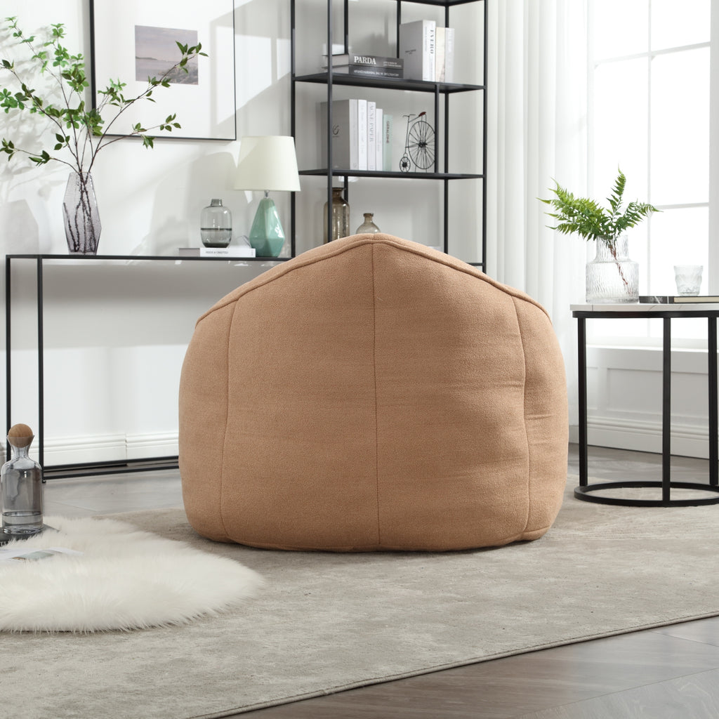 Bedding Bean Bag Sofa Chair with High-Pressure Foam and Footrest, Tan Microfiber - Grand Goldman Shop