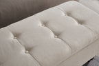 59' Bed Bench Ottoman with Storage  Beige Fabric - Grand Goldman Shop