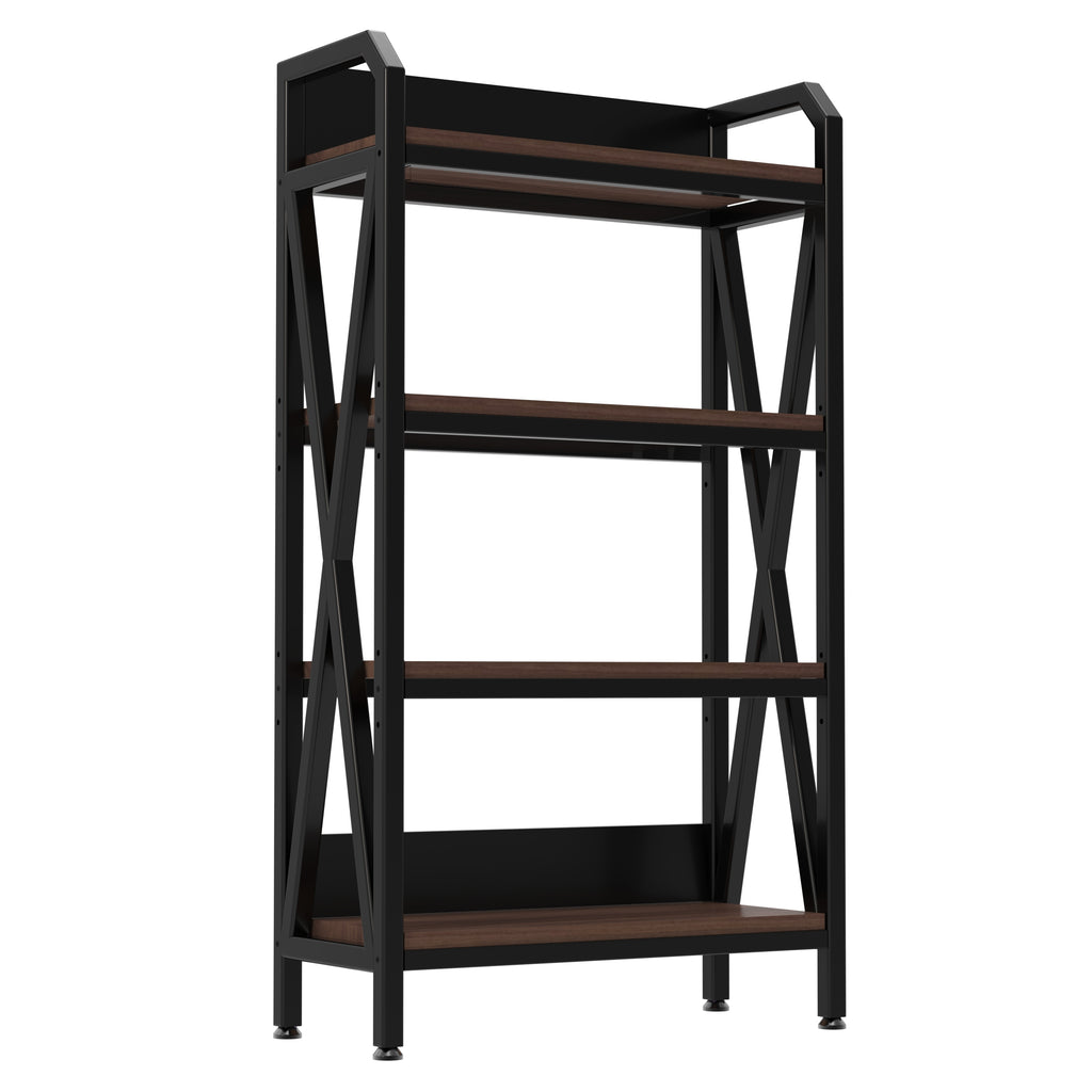 56.30'' Bakers Rack 4-Level Storage Shelves Metal and Wooden Kitchen Shelves, Kitchen Organizers and Storage, for Garage, Pantry, Bathroom, Closet ,33.50'' Length - Grand Goldman Shop