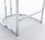 26' Counter Height Bar Stools Set of 2, Modern Velvet Barstools with Button Back&Rivet Trim Upholstered Kitchen Island Chairs with Sturdy Chromed Metal Base Legs Farmhouse Bar Stools, (Gray,2 Pack) - Grand Goldman Shop