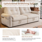 W3820S00024, a 77-inch convertible sofa bed, and a 2-in-1 piece suitable for both sitting and lying. Made of cloud-like fabric, it is applicable to living rooms, bedrooms and apart - Grand Goldman Shop