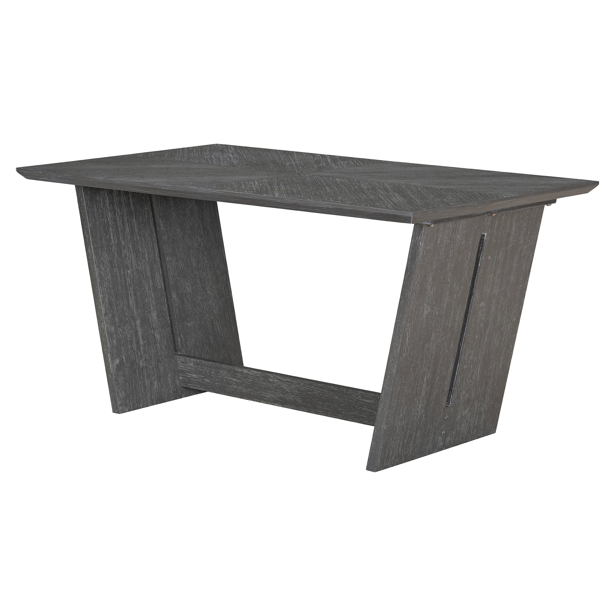 TREXM 6-Piece Retro Dining Table Set for 6, 60' Wood Kitchen Table and Chairs Set of 4 with Bench Designed Trestle Base for kitchen & Dining Room (Gray) - Grand Goldman Shop