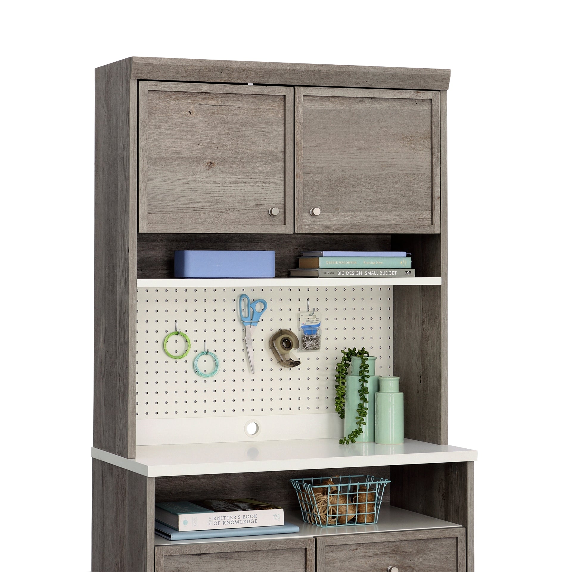 Hutch with Craft Storage, Brown finish - Grand Goldman