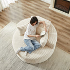 55'L Corduroy Sponge single sofa,No Assembly Required,Fluffy Modern Sleeper Chair for Living room, Bedroom, Lounge and Projection Room(Not a swivel chair.) - Grand Goldman Shop