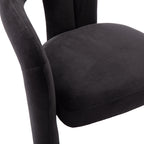 Contemporary Designed Velvet Fabric Upholstered Accent/Dining Chair /Barrel Side Chairs Kitchen Armchair for Living Room set of 2 (Black Velvet) - Grand Goldman Shop