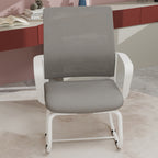 Minimalist Modern Office Chair with Metal Frame, Soft Mesh Backrest, White+Gray, for Home and Office Use | Premium Home Decor