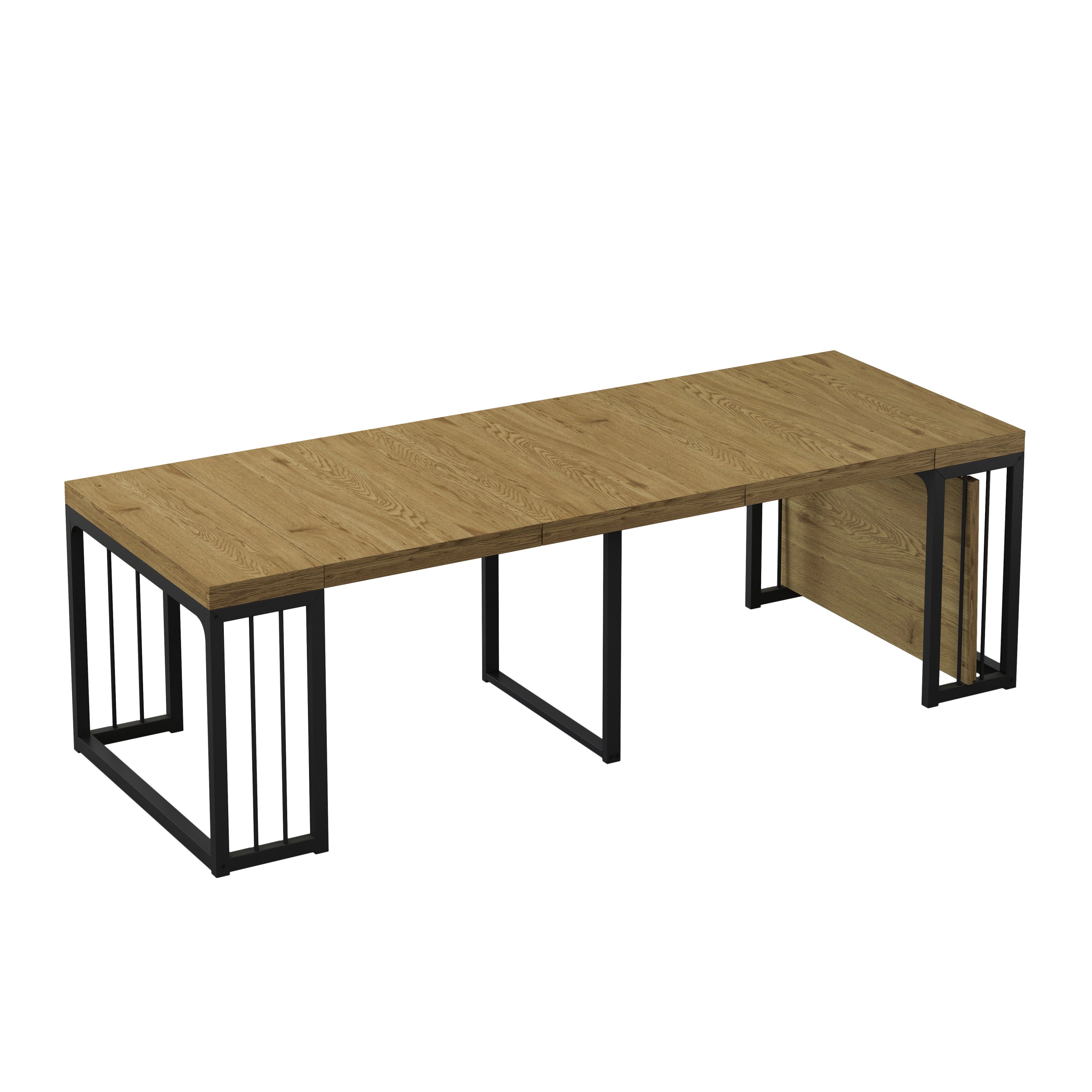 23.62' - 118' Stretching Length, Modern Extendable Dining Table,Seats 2-10 People,,Space-Saving Wood Dining Table for Kitchen/Dining Room/Living Room,,Perfect for Family Gatherings/Parties(Wild oak) - Grand Goldman Shop