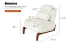 Cute Accent Chair with Solid Wood Legs, Living Room Chair with Soft Fabric Cushion, Cozy Bedroom Chair, Comfy Armless Reading Chair for Apartment, Waiting Room, Balcony (White) - Grand Goldman Shop