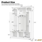 ON-TREND Modern All-in-One Hall Tree with Adjustable Shelves, Classic Arched Farmhouse Storage Bench with Dual Side Cabinets, Elegant Entryway Organizer with 7 Hooks for Mudroom, Hallway, White - Grand Goldman Shop
