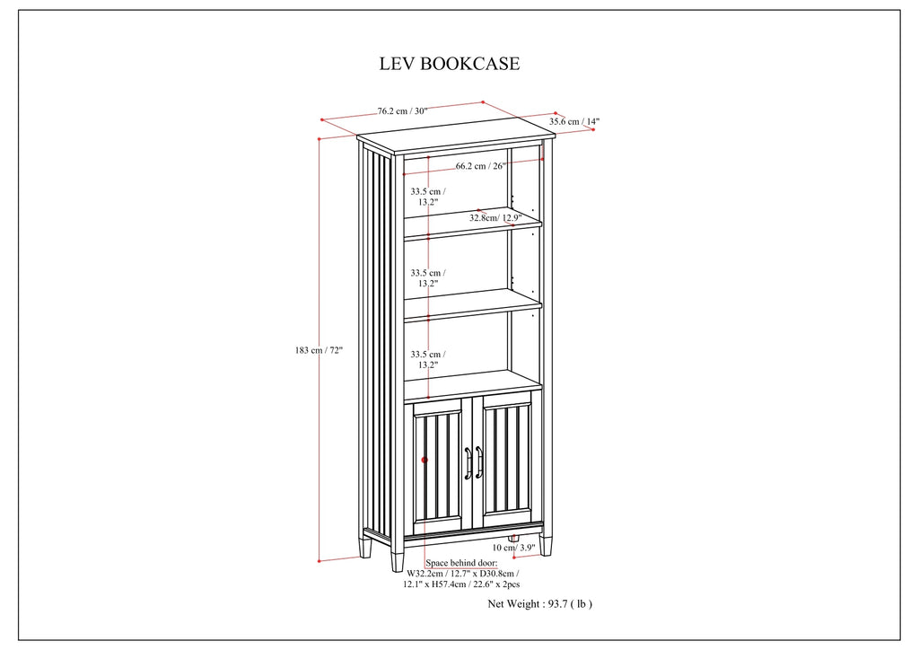 Lev - Bookcase - Smoky Brown | Premium Home Decor - Grand Goldman