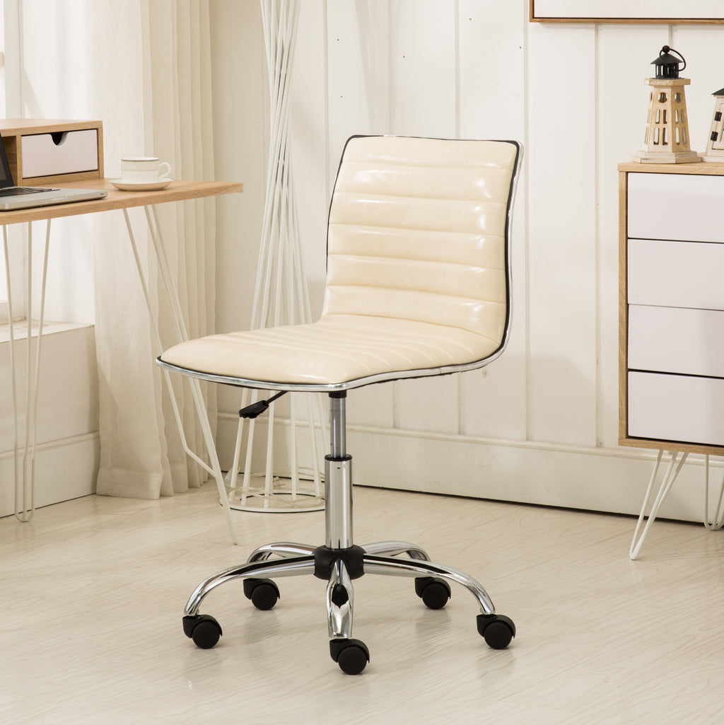 Fremo Chromel Adjustable Air Lift Office Chair, Beige | Premium Home Decor - Grand Goldman