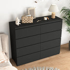 8 Drawers Dresser for Bedroom, Wood Bedroom Dresser Modern Drawer Chest, 8 Chest of Drawer, Tall Dresser for Closet, Dressers Organizer for Living Room, Closet,Black - Grand Goldman Shop