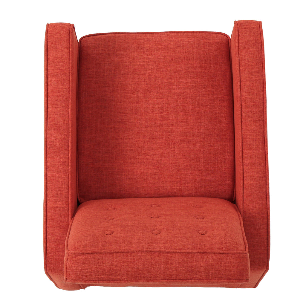 Macedonia Mid-Century Modern Button Tufted Fabric Recliner - Grand Goldman Shop