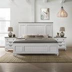 Clelane 3-Piece Wood Bedroom Set, Shiplap Panel King Bed and 2 Nightstands - Grand Goldman Shop