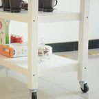 Kitchen Island & Kitchen Cart, Rubber Wood Top, Mobile Kitchen Island with Two Lockable Wheels, Simple Design for Easy Storing and Fetching, Two Drawers Give Unique Storage for Special Utensil. - Grand Goldman Shop