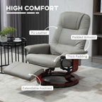 HOMCOM Faux Leather Manual Recliner with Swivel Wood Base Padded Armrest - Grand Goldman Shop