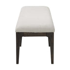 Brown Upholstered Bench with Cream Polyester Fabric, Wood Frame, 18.8' L x 60.8' W x 19.0' H - Grand Goldman Shop