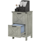 File Cabinet with 2 Drawers, Rustic Farmhouse Office Storage Cabinet,Light Gray - Grand Goldman