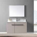 Montary 37inch bathroom vanity top stone carrara gold new style tops with rectangle undermount ceramic sink and single faucet hole - Grand Goldman Shop