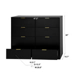 8 Drawers Dresser for Bedroom, Wood Bedroom Dresser Modern Drawer Chest, 8 Chest of Drawer, Tall Dresser for Closet, Dressers Organizer for Living Room, Closet, Hallway Black - Grand Goldman Shop