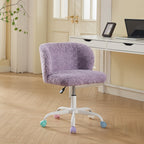 Stylish A&A Furniture Office Chair,Artificial rabbit hair Home Office Chair with Metal Base,Adjustable Desk Chair Swivel Offi