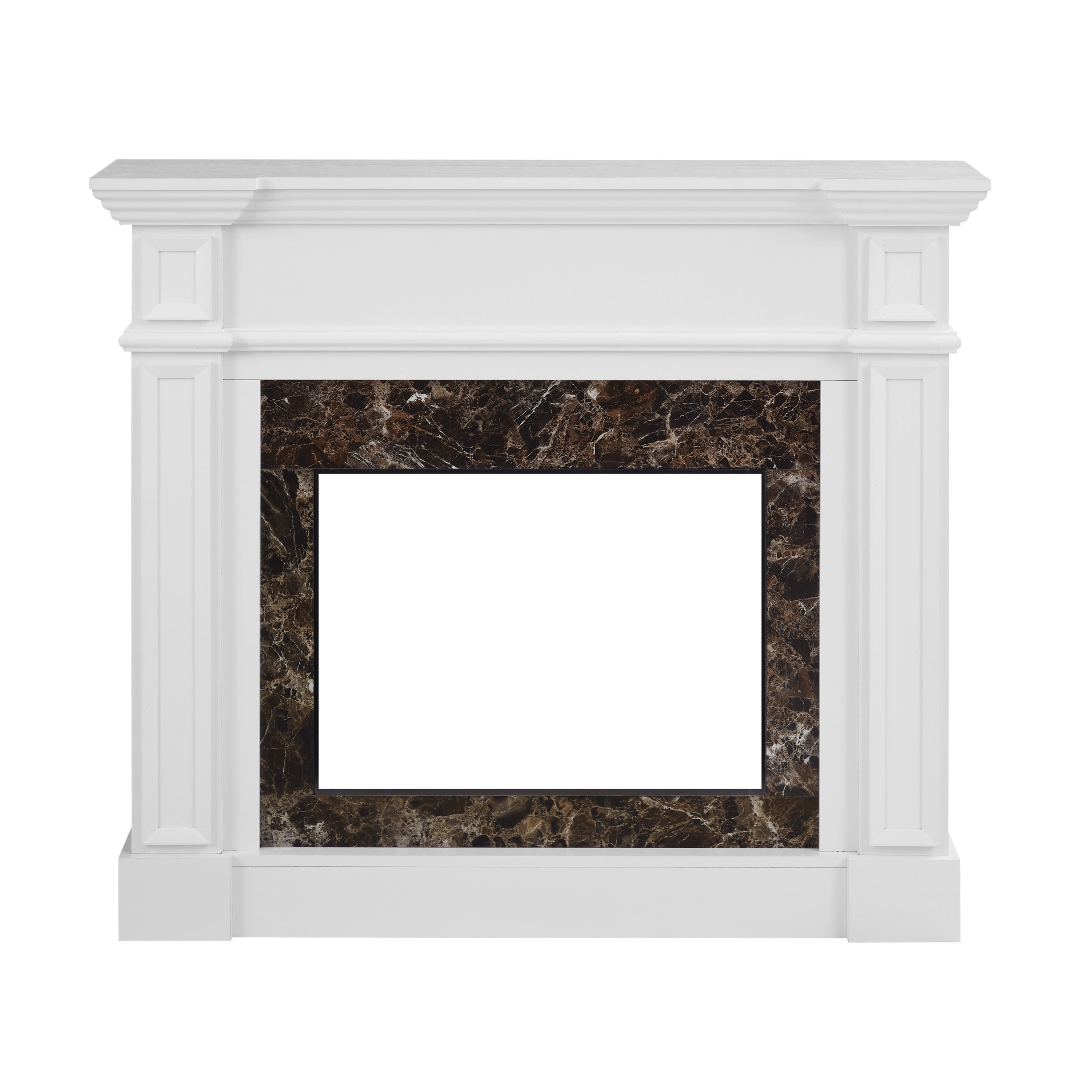 Only Mantel (NOT INCLUDED 23' FIREPLACE)--White, 45.6'W*11.8'D*40'H - Grand Goldman Shop